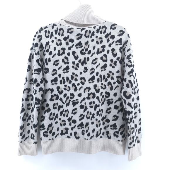 Kut from the Kloth Boxy Neutral Animal Leopard Print CowlNeck Pullover Sweater S - Picture 9 of 13